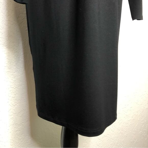 Eileen Fisher black long sleeve side slit hem tunic dress size Extra Small XS - Picture 8 of 11